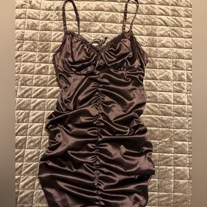 Forever 21 Brown Ruched Mini Dress